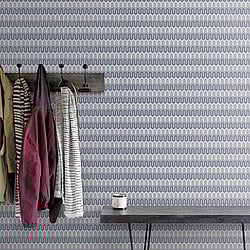 Galerie Wallcoverings Product Code: GX37611 - Geometrix Wallpaper Collection Galerie Wallcoverings Product Code GX37611 - Geometrix Wallpaper Collection - Navy Grey Colours - Zig Zag Design