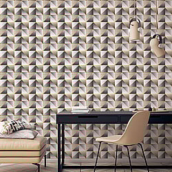 Galerie Wallcoverings Product Code: GX37628 - Geometrix Wallpaper Collection Galerie Wallcoverings Product Code GX37628 - Geometrix Wallpaper Collection - Gold Black Colours - Cubist Design