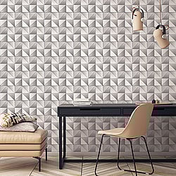 Galerie Wallcoverings Product Code: GX37630 - Geometrix Wallpaper Collection Galerie Wallcoverings Product Code GX37630 - Geometrix Wallpaper Collection - Silver Grey Colours - Cubist Design