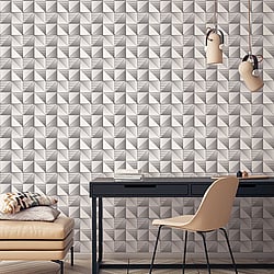 Galerie Wallcoverings Product Code: GX37630 - Geometrix Wallpaper Collection Galerie Wallcoverings Product Code GX37630 - Geometrix Wallpaper Collection - Silver Grey Colours - Cubist Design