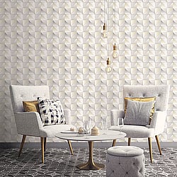 Galerie Wallcoverings Product Code: GX37631 - Geometrix Wallpaper Collection Galerie Wallcoverings Product Code GX37631 - Geometrix Wallpaper Collection - Cream Silver Colours - Cubist Design