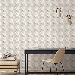 Galerie Wallcoverings Product Code: GX37631 - Geometrix Wallpaper Collection Galerie Wallcoverings Product Code GX37631 - Geometrix Wallpaper Collection - Cream Silver Colours - Cubist Design