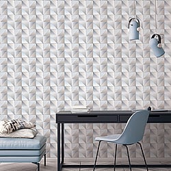 Galerie Wallcoverings Product Code: GX37634 - Geometrix Wallpaper Collection Galerie Wallcoverings Product Code GX37634 - Geometrix Wallpaper Collection - Blue Grey Colours - Cubist Design