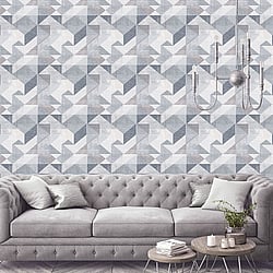 Galerie Wallcoverings Product Code: GX37654 - Geometrix Wallpaper Collection Galerie Wallcoverings Product Code GX37654 - Geometrix Wallpaper Collection - Navy Grey Colours - Silk Screen Geometric Design