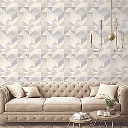 Galerie Wallcoverings Product Code: GX37655 - Geometrix Wallpaper Collection Galerie Wallcoverings Product Code GX37655 - Geometrix Wallpaper Collection - Grey Beige Colours - Silk Screen Geometric Design