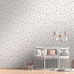 Galerie Wallcoverings Product Code: HO20058 - Home Wallpaper Collection Galerie Wallcoverings Product Code HO20058 - Home Wallpaper Collection - Grey Pink White Colours - Butterfly Motif Design