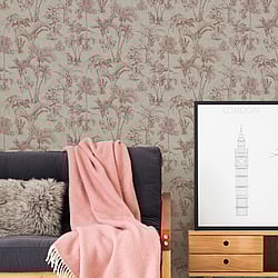 Galerie Wallcoverings Product Code: HV41021 - Havana Wallpaper Collection Galerie Wallcoverings Product Code HV41021 - Havana Wallpaper Collection - Brown Red Colours - Havana Jungle Palms Design