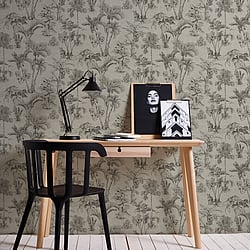 Galerie Wallcoverings Product Code: HV41022 - Havana Wallpaper Collection Galerie Wallcoverings Product Code HV41022 - Havana Wallpaper Collection - Brown Black Colours - Havana Jungle Palms Design