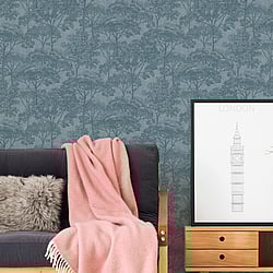 Galerie Wallcoverings Product Code: HV41030 - Havana Wallpaper Collection Galerie Wallcoverings Product Code HV41030 - Havana Wallpaper Collection - Blue Colours - Havana Tree Motif Design
