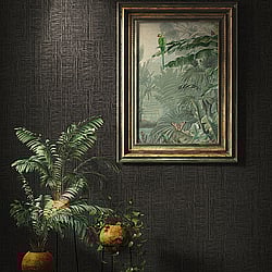 Galerie Wallcoverings Product Code: HV41046 - Havana Wallpaper Collection Galerie Wallcoverings Product Code HV41046 - Havana Wallpaper Collection - Metallic Black Colours - Havana Stripe Weave Motif Design