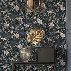 Galerie Wallcoverings Product Code: HV41052 - Havana Wallpaper Collection Galerie Wallcoverings Product Code HV41052 - Havana Wallpaper Collection - Brown Grey Black Colours - Havana Floral Motif Design