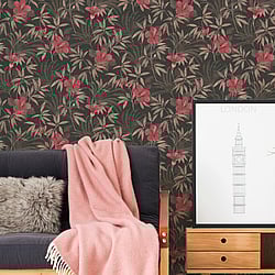 Galerie Wallcoverings Product Code: HV41053 - Havana Wallpaper Collection Galerie Wallcoverings Product Code HV41053 - Havana Wallpaper Collection - Brown Red Black Colours - Havana Floral Motif Design