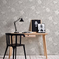 Galerie Wallcoverings Product Code: HV41054 - Havana Wallpaper Collection Galerie Wallcoverings Product Code HV41054 - Havana Wallpaper Collection - Beige Grey Metallic Colours - Havana Floral Motif Design