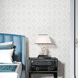 Galerie Wallcoverings Product Code: IS33320 - Italian Silks And Damasks Wallpaper Collection Galerie Wallcoverings Product Code IS33320 - Italian Silks And Damasks Wallpaper Collection - White Colours - Damasco Allegro Design