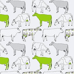 Galerie Wallcoverings Product Code: KE29928 - Kitchen Style 3 Wallpaper Collection Galerie Wallcoverings Product Code KE29928 - Kitchen Style 3 Wallpaper Collection - Green Grey Black White Colours - Cow Motif Design