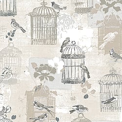 Galerie Wallcoverings Product Code: KE29946 - Kitchen Style 3 Wallpaper Collection Galerie Wallcoverings Product Code KE29946 - Kitchen Style 3 Wallpaper Collection - Brown Beige Colours - Elegance Bird Cage Design
