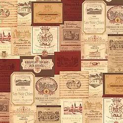 Galerie Wallcoverings Product Code: KK26754 - Kitchen Style 3 Wallpaper Collection Galerie Wallcoverings Product Code KK26754 - Kitchen Style 3 Wallpaper Collection - Red Colours - Wine Labels Design