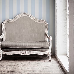 Galerie Wallcoverings Product Code: MC61017 - Maison Charme Wallpaper Collection Galerie Wallcoverings Product Code MC61017 - Maison Charme Wallpaper Collection - Blue, White Colours - Add a generous dollop of style with this striking wide stripe. In its soft pastel colourways, this is one wallpaper that will bring a bright look to your home. It works wonderfully in a little one's bedroom, playroom or nursery with its calming and soothing vibe. Design