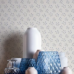 Galerie Wallcoverings Product Code: MC61026 - Maison Charme Wallpaper Collection Galerie Wallcoverings Product Code MC61026 - Maison Charme Wallpaper Collection - Blue, Cream Colours - This timeless small-scale forget me not pattern is wonderfully useable and a great coordinate. Traditionally, forget me not flowers have carried a symbolic meaning of remembrance and true and eternal love. A great choice for any homely environment. Available in a choice of three colourways, this wallpaper is shown here in darker blue. An organic textural ground adds a relaxed feel to this stylish design. Design
