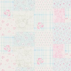 Galerie Wallcoverings Product Code: MC61038 - Maison Charme Wallpaper Collection Galerie Wallcoverings Product Code MC61038 - Maison Charme Wallpaper Collection - Blue, Pink Colours - Revel in vintage charm with the Maison Charme Patchwork Vintage Floral print. This playful pattern arranges faded florals, ditsy prints and delicate plaids in a colourful basketweave patchwork. The shabby chic medley of designs mimics well-loved quilts and counterpanes. Incorporate this repeat print into bedroom, living room or kitchen schemes to infuse living spaces with an easy-going cottage style. Printed on vinyl with a non-woven backing, this design exudes romantic whimsy. Nostalgic and light-hearted, this fabric collage celebrates the beauty of imperfection and cherished heirlooms. Design