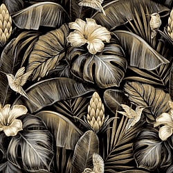 Galerie Wallcoverings Product Code: NHW1002 - Enchanted Wallpaper Collection Galerie Wallcoverings Product Code NHW1002 - Enchanted Wallpaper Collection - Tan White Black Colours - Samana Gold Design