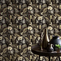 Galerie Wallcoverings Product Code: NHW1002 - Enchanted Wallpaper Collection Galerie Wallcoverings Product Code NHW1002 - Enchanted Wallpaper Collection - Tan White Black Colours - Samana Gold Design
