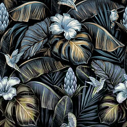 Galerie Wallcoverings Product Code: NHW1003 - Enchanted Wallpaper Collection Galerie Wallcoverings Product Code NHW1003 - Enchanted Wallpaper Collection - Blue Tan Black Colours - Samana Blue Design