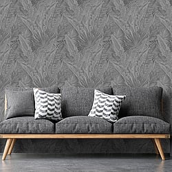 Galerie Wallcoverings Product Code: NHW1016 - Enchanted Wallpaper Collection Galerie Wallcoverings Product Code NHW1016 - Enchanted Wallpaper Collection - Dark Grey Colours - Kiskaara Dark Grey Design