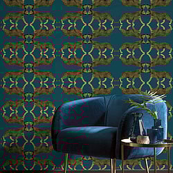 Galerie Wallcoverings Product Code: NHW1034 - Enchanted Wallpaper Collection Galerie Wallcoverings Product Code NHW1034 - Enchanted Wallpaper Collection - Teal Gold Colours - Sabor Teal Design