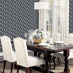 Galerie Wallcoverings Product Code: PF38164 - Pretty Prints Wallpaper Collection Galerie Wallcoverings Product Code PF38164 - Pretty Prints Wallpaper Collection - Navy, Burgundy, Green Colours - Mini Rose Design