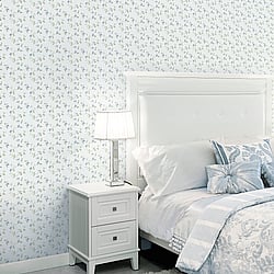 Galerie Wallcoverings Product Code: PF38175 - Pretty Prints Wallpaper Collection Galerie Wallcoverings Product Code PF38175 - Pretty Prints Wallpaper Collection - Blue, Green Colours - Mini Floral Trail Design