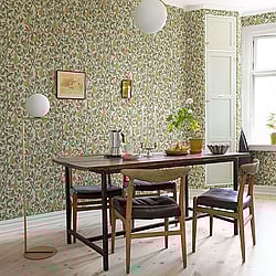 Galerie Wallcoverings Product Code: S13102 - Sommarang Wallpaper Collection Galerie Wallcoverings Product Code S13102 - Sommarang Wallpaper Collection - Green Colours - Leaves and Pears Design
