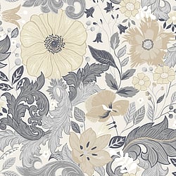 Galerie Wallcoverings Product Code: S13106 - Sommarang Wallpaper Collection Galerie Wallcoverings Product Code S13106 - Sommarang Wallpaper Collection - White Grey Colours - Scandi Bloom Design
