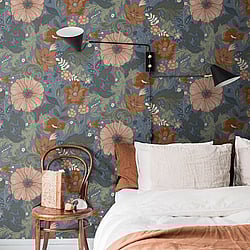 Galerie Wallcoverings Product Code: S13108 - Sommarang Wallpaper Collection Galerie Wallcoverings Product Code S13108 - Sommarang Wallpaper Collection - Blue Colours - Scandi Bloom Design