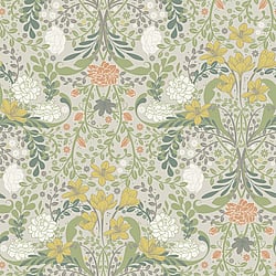 Galerie Wallcoverings Product Code: S24104 - Sommarang 2 Wallpaper Collection Galerie Wallcoverings Product Code S24104 - Sommarang 2 Wallpaper Collection - Orange, yellow, green Colours - A medallion pattern of crocus and camellia flowers Design