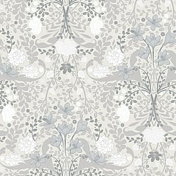 Galerie Wallcoverings Product Code: S24107 - Sommarang 2 Wallpaper Collection Galerie Wallcoverings Product Code S24107 - Sommarang 2 Wallpaper Collection - White, grey Colours - A medallion pattern of crocus and camellia flowers Design
