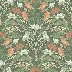 Galerie Wallcoverings Product Code: S24117 - Sommarang 2 Wallpaper Collection Galerie Wallcoverings Product Code S24117 - Sommarang 2 Wallpaper Collection - Green Colours - Daisies and lavender embraced by foliage Design