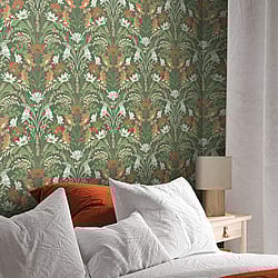 Galerie Wallcoverings Product Code: S24117 - Sommarang 2 Wallpaper Collection Galerie Wallcoverings Product Code S24117 - Sommarang 2 Wallpaper Collection - Green Colours - Daisies and lavender embraced by foliage Design
