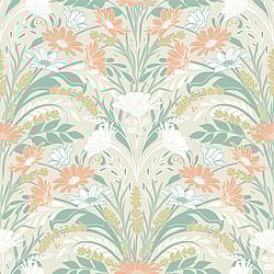 Galerie Wallcoverings Product Code: S24119 - Sommarang 2 Wallpaper Collection Galerie Wallcoverings Product Code S24119 - Sommarang 2 Wallpaper Collection - Yellw, white, green Colours - Daisies and lavender embraced by foliage Design