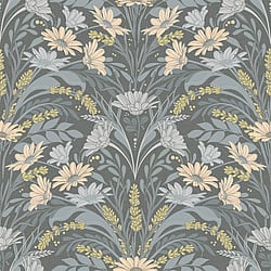 Galerie Wallcoverings Product Code: S24120 - Sommarang 2 Wallpaper Collection Galerie Wallcoverings Product Code S24120 - Sommarang 2 Wallpaper Collection - Grey Colours - Daisies and lavender embraced by foliage Design