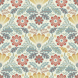 Galerie Wallcoverings Product Code: S24121 - Sommarang 2 Wallpaper Collection Galerie Wallcoverings Product Code S24121 - Sommarang 2 Wallpaper Collection - Yellow, red, blue Colours - An array of flowers and leaves Design