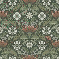 Galerie Wallcoverings Product Code: S24124 - Sommarang 2 Wallpaper Collection Galerie Wallcoverings Product Code S24124 - Sommarang 2 Wallpaper Collection - Green Colours - An array of flowers and leaves Design