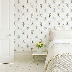 Galerie Wallcoverings Product Code: S45207 - Country Cottage Wallpaper Collection Galerie Wallcoverings Product Code S45207 - Country Cottage Wallpaper Collection - Lilac Green Colours - Rose Botanical Motif Design