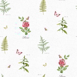 Galerie Wallcoverings Product Code: S45208 - Country Cottage Wallpaper Collection Galerie Wallcoverings Product Code S45208 - Country Cottage Wallpaper Collection - Red Green Colours - Rose Botanical Motif Design