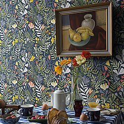 Galerie Wallcoverings Product Code: S55010 - Sommarang Wallpaper Collection Galerie Wallcoverings Product Code S55010 - Sommarang Wallpaper Collection - Blue Multi-coloured Colours - Wild Flowers Design
