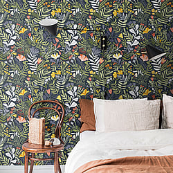 Galerie Wallcoverings Product Code: S55010 - Sommarang Wallpaper Collection Galerie Wallcoverings Product Code S55010 - Sommarang Wallpaper Collection - Blue Multi-coloured Colours - Wild Flowers Design