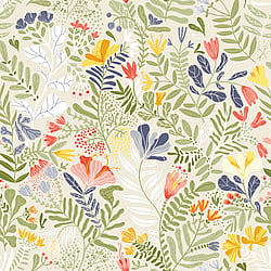 Galerie Wallcoverings Product Code: S55011 - Sommarang Wallpaper Collection Galerie Wallcoverings Product Code S55011 - Sommarang Wallpaper Collection - Green Multi-coloured Colours - Wild Flowers Design
