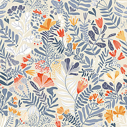 Galerie Wallcoverings Product Code: S55013 - Sommarang Wallpaper Collection Galerie Wallcoverings Product Code S55013 - Sommarang Wallpaper Collection - Blue Multi-coloured Colours - Wild Flowers Design