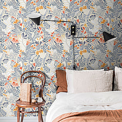 Galerie Wallcoverings Product Code: S55013 - Sommarang Wallpaper Collection Galerie Wallcoverings Product Code S55013 - Sommarang Wallpaper Collection - Blue Multi-coloured Colours - Wild Flowers Design