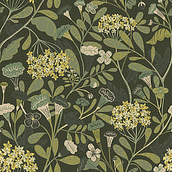 Galerie Wallcoverings Product Code: S55022 - Sommarang Wallpaper Collection Galerie Wallcoverings Product Code S55022 - Sommarang Wallpaper Collection - Dark green Colours - Abstract Flora Design